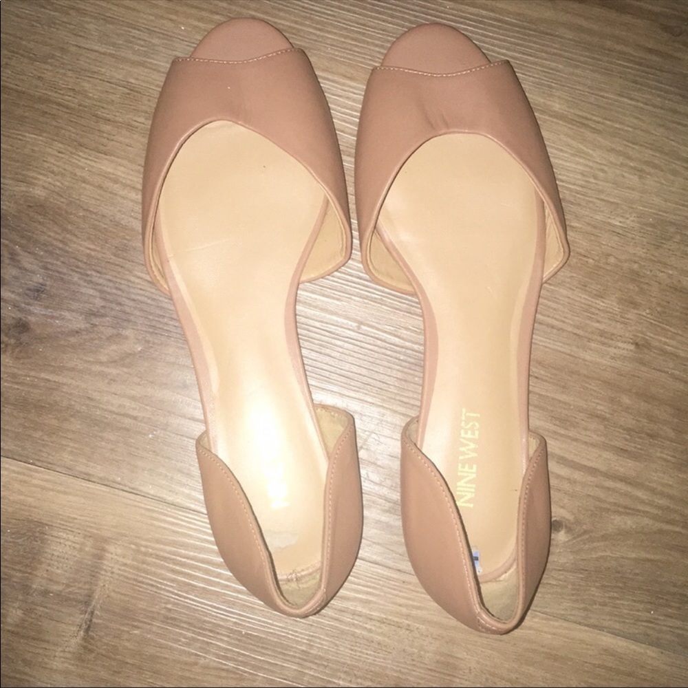 Nine West Nude Peep Toe Flats